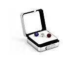 Red, White, and Blue 7mm Round Set of 3 4.00ctw with Gem Case