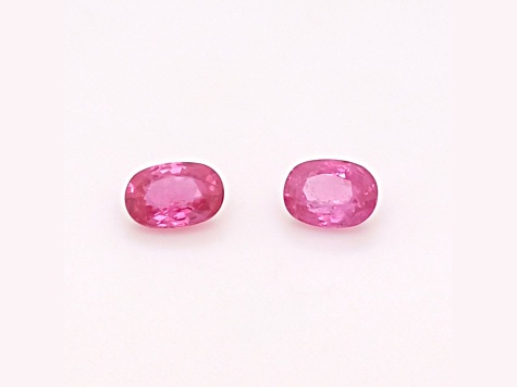 Ruby Unheated 7.5x5.5mm Oval Matched Pair 2.76ctw