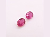 Ruby Unheated 7.5x5.5mm Oval Matched Pair 2.76ctw