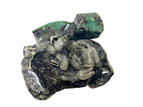 Brazilian Emerald Frog Carving 3.0x1.5in