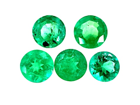 Madagascar Emerald Round Set of 5 2.25ctw