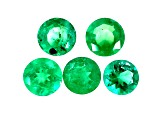 Madagascar Emerald Round Set of 5 2.25ctw