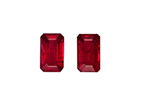 Ruby 5x3mm Emerald Cut Matched Pair 0.80ctw