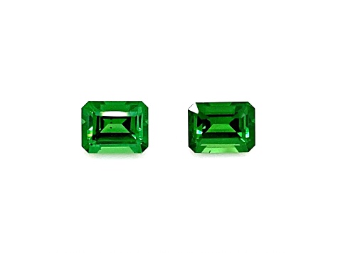 Tsavorite 5.3mm Emerald Cut Matched Pair 1.30ctw