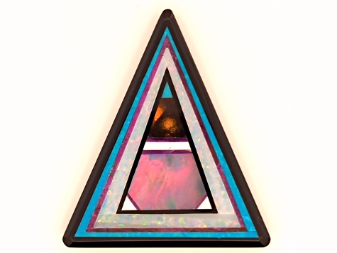 Intarsia Multi-Stone Inlay 36x29mm Triangle