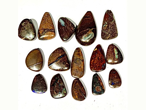 Australian Boulder Opal Free-Form Cabochon Set of 15 164.00ctw