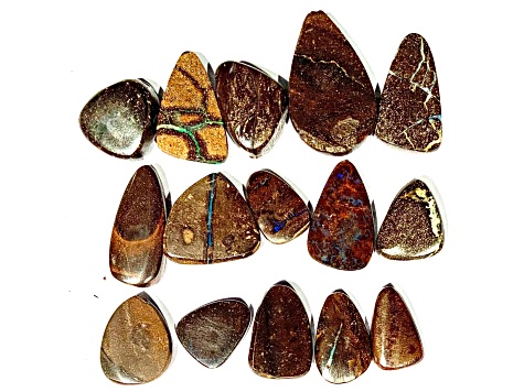 Australian Boulder Opal Free-Form Cabochon Set of 15 164.00ctw