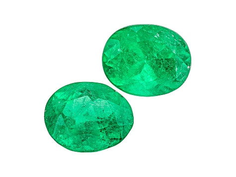 Colombian Emerald 7.0x5.5mm Oval Matched Pair 1.75ctw