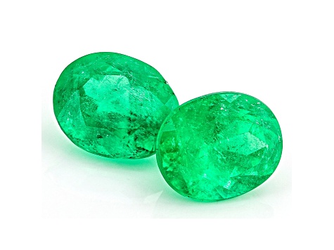 Colombian Emerald 7.0x5.5mm Oval Matched Pair 1.75ctw