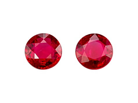 Ruby 6.7mm Round Matched Pair 2.92ctw