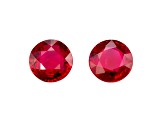 Ruby 6.7mm Round Matched Pair 2.92ctw