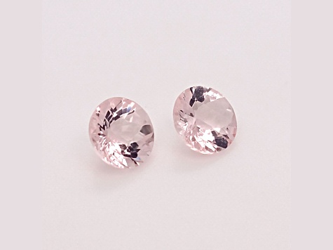 Morganite 8mm Round Matched Pair 3.34ctw