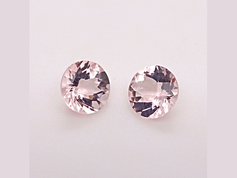 Morganite 8mm Round Matched Pair 3.34ctw