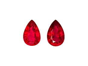 Ruby 6x3.9mm Pear Shape Matched Pair 0.96ctw