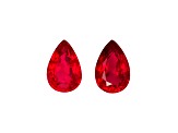 Ruby 6x3.9mm Pear Shape Matched Pair 0.96ctw