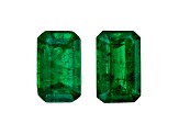 Brazilian Emerald 5x3mm Emerald Cut Matched Pair 0.57ctw