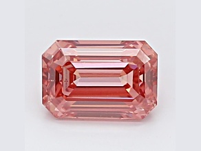 1.17ct Intense Pink Emerald Cut Lab-Grown Diamond SI2 Clarity IGI Certified