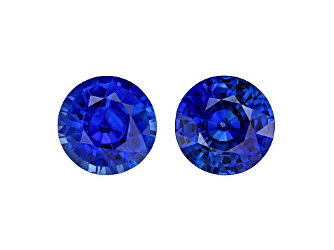 Sapphire 6.4mm Round Matched Pair 2.39ctw