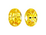 Yellow Sapphire 7.6x5.6mm Oval Matched Pair 2.88ctw