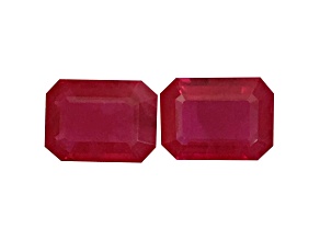 Ruby 7.8x5.7mm Emerald Cut Matched Pair 2.6ctw