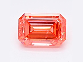 1.42ct Deep Pink Emerald Cut Lab-Grown Diamond SI1 Clarity IGI Certified