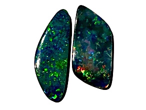 Opal on Ironstone Free-Form Doublet Set of 2 8.81ctw