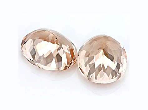 Peach Morganite 11x9mm Oval Matched Pair 7.61ctw