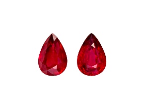 Ruby 7.1x5mm Pear Shape Matched Pair 1.89ctw