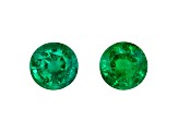 Zambian Emerald 6.7mm Round Matched Pair 2.15ctw