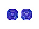 Tanzanite 6.6mm Emerald Cut Matched Pair 2.42ctw