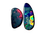 Opal on Ironstone Free-Form Doublet Set of 2 8.89ctw