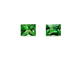 Tsavorite 5.05x3.95mm Rectangular Princess Cut Matched Pair 0.92ctw