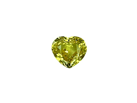 Yellow Sapphire Loose Gemstone Unheated 8.6x7.9mm Heart Shape 3.03ct