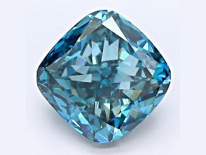 3.3ct Deep Blue Cushion Lab-Grown Diamond SI1 Clarity IGI Certified