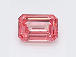 1.27ct Intense Pink Emerald Cut Lab-Grown Diamond SI1 Clarity IGI Certified