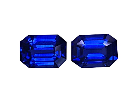 Sapphire 11.40x8.20mm Emerald Cut Matched Pair 12.23ctw