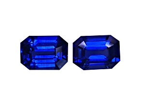 Sapphire 11.40x8.20mm Emerald Cut Matched Pair 12.23ctw