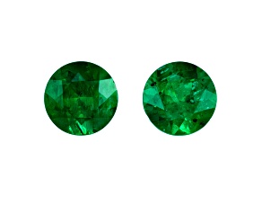 Brazilian Emerald 4.5mm Round Matched Pair 0.65ctw
