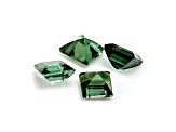 Green Tourmaline 3mm Square Set of 4 0.5ctw