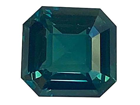 Green Sapphire Loose Gemstone 6.8x6.5mm Emerald Cut 1.59ct