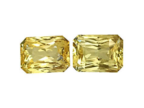 Yellow Sapphire Unheated 9x6.7mm Radiant Cut Matched Pair 6.42ctw