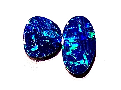 Opal on Ironstone Free-Form Doublet Set of 2 3.20ctw