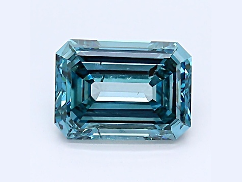 1.64ct Deep Blue Emerald Cut Lab-Grown Diamond SI2 Clarity IGI Certified