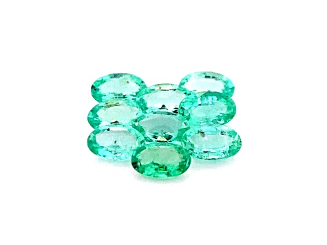 Ethiopian Emerald 5x3mm Oval Set of 9 1.75ctw