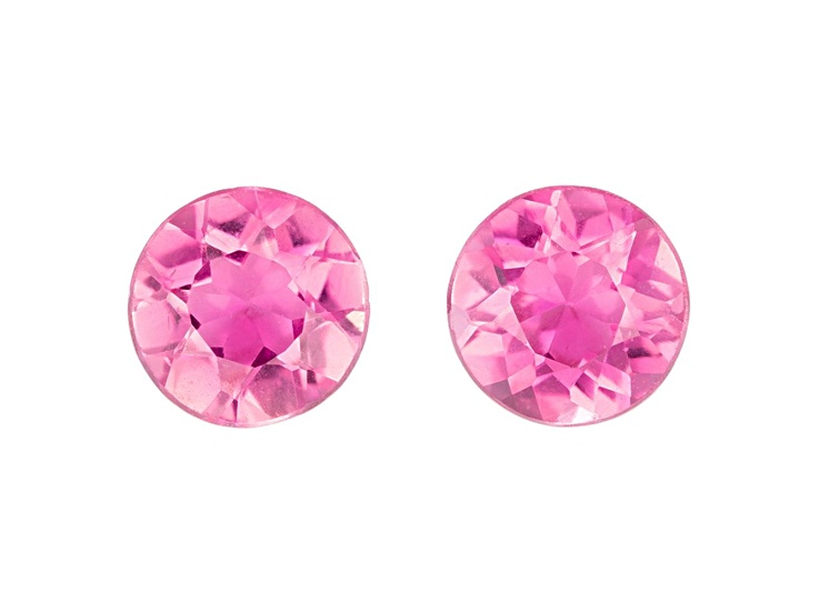 Pink Tourmaline 4.9mm Round Matched Pair 0.79ctw