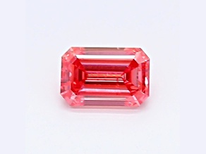 0.51ct Vivid Pink Emerald Cut Lab-Grown Diamond SI2 Clarity IGI Certified