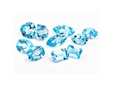 Swiss Blue Topaz Mixed Shapes 5 Matched Pairs 13.00ctw