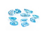 Swiss Blue Topaz Mixed Shapes 5 Matched Pairs 13.00ctw