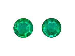 Zambian Emerald 5mm Round Matched Pair 0.84ctw