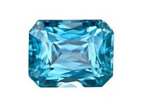 Blue Zircon 8.6x6.9mm Emerald Cut 3.59ct